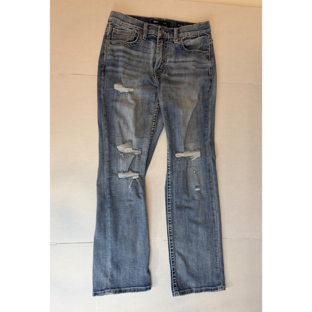 BKE Tyler Jeans Mens 30x32 Distressed Bootcut Medium Wash Denim
